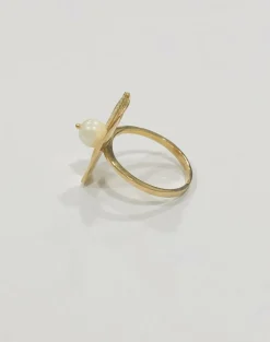 Bague perle or jaune
