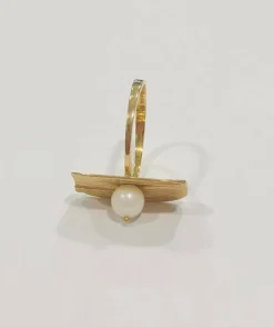 Bague perle or jaune