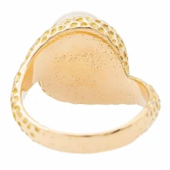 Bague perle or jaune perle