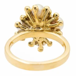 Bague perle or jaune perle