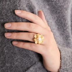 Bague Perle Trèfle