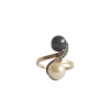 Bague Perles de culture et diamants anciens