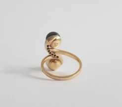 Bague Perles de culture et diamants anciens