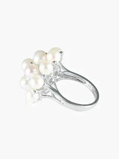 Bague Perles Diamants