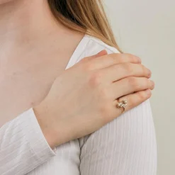 Bague perles et diamants