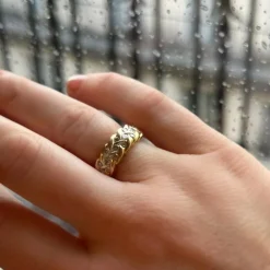 Bague épi or jaune diamants