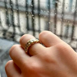 Bague épi or jaune diamants