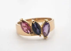 Bague pierres fines or jaune