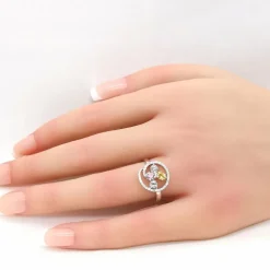 Bague pierres précieuses & diamants