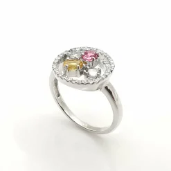 Bague pierres précieuses & diamants