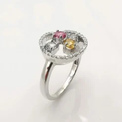 Bague pierres précieuses & diamants