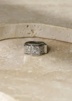 Bague Plans Art Déco platine, diamants