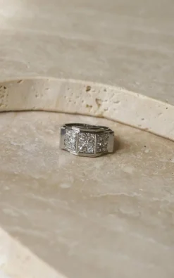Bague Plans Art Déco platine, diamants