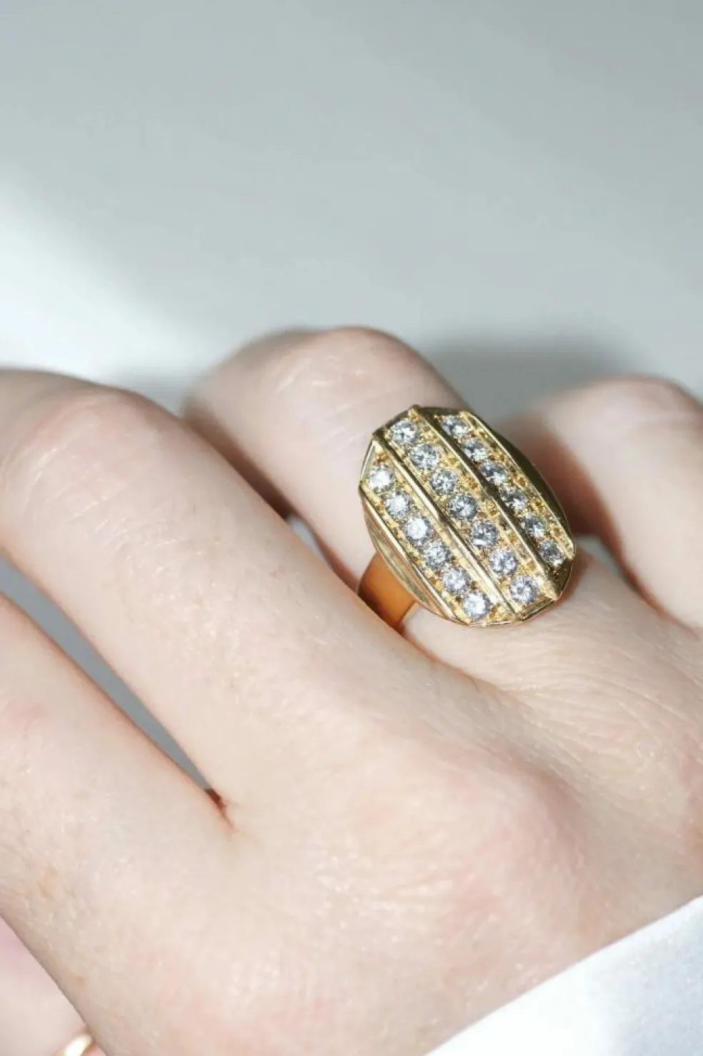 Bague Plaque diamants or jaune