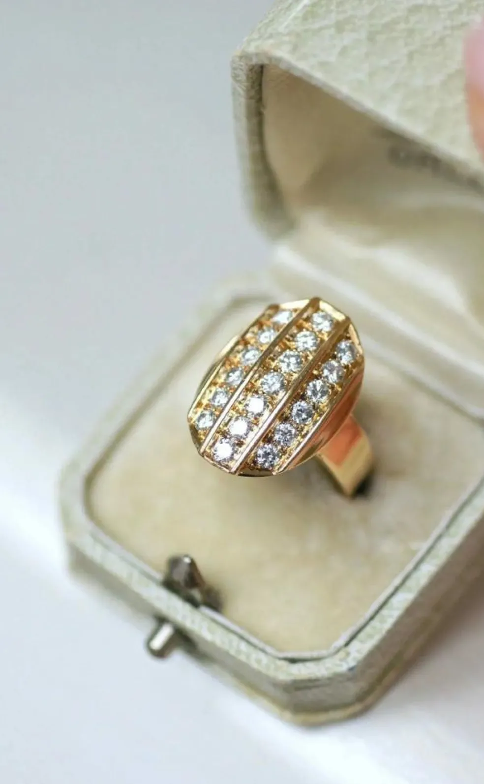 Bague Plaque diamants or jaune