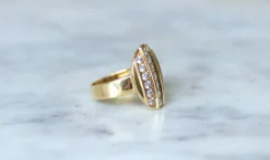 Bague Plaque diamants or jaune