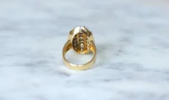 Bague Plaque diamants or jaune