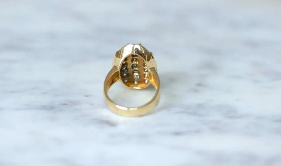 Bague Plaque diamants or jaune