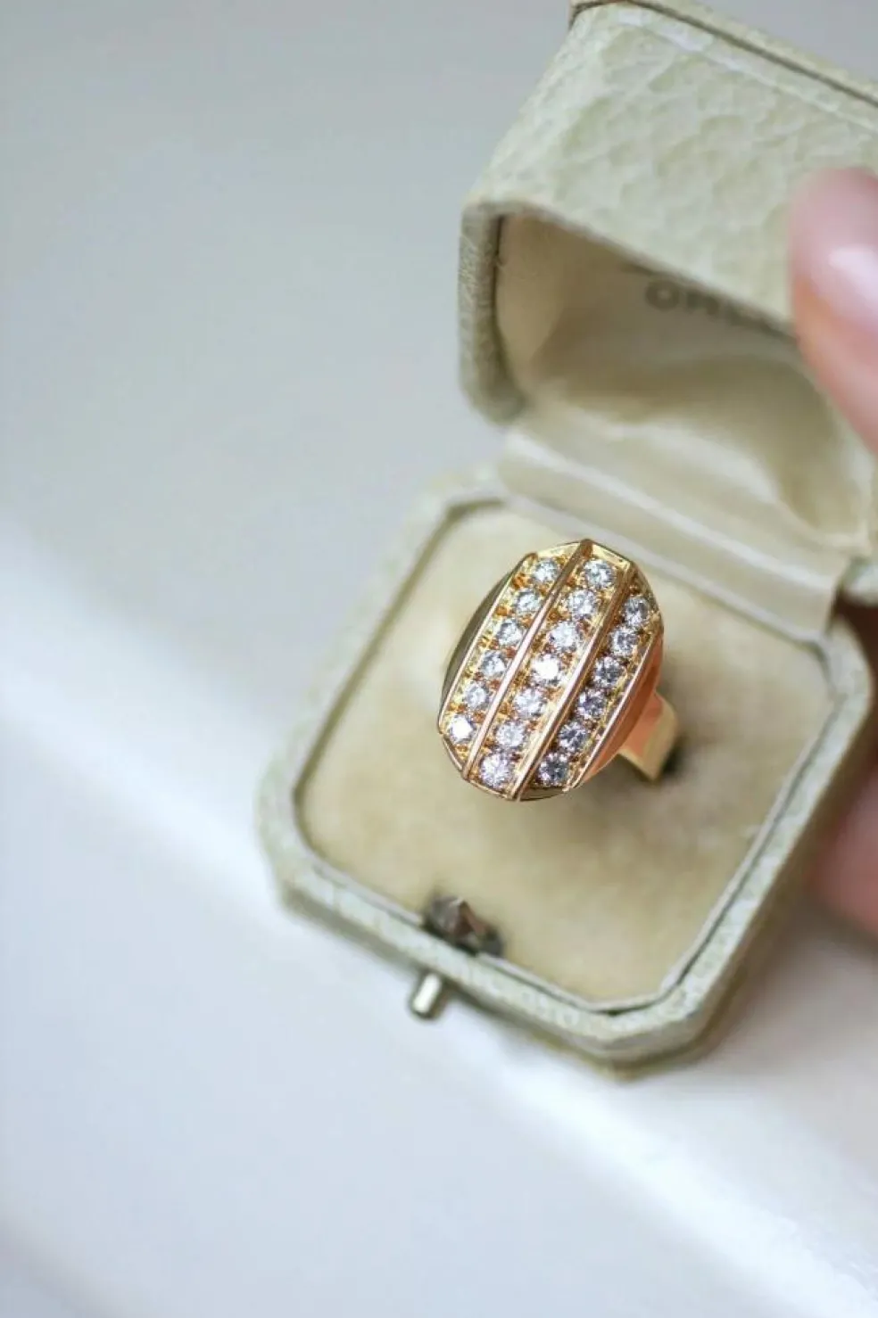 Bague Plaque diamants or jaune
