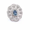 BAGUE PLATINE - AIGUE-MARINE ET DIAMANTS