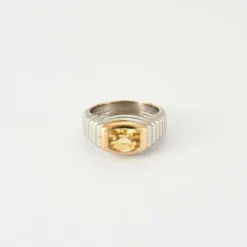 Bague Platine & Citrine