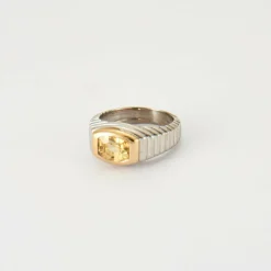 Bague Platine & Citrine