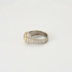 Bague Platine & Citrine