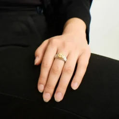 Bague Platine & Citrine