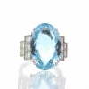 Bague Platine Aigue marine Diamants
