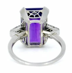 Bague Platine Améthyste Diamants
