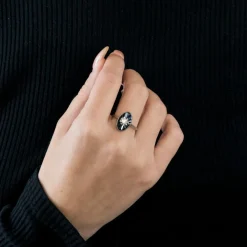 Bague platine art déco saphir diamant