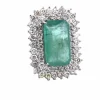 BAGUE PLATINE avec émeraude et diamants - DECO'
