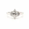 Bague Platine Diamant navette et baguette