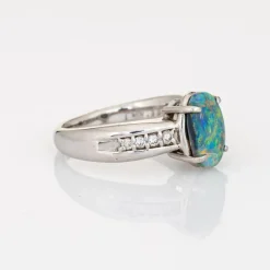 Bague platine diamant opale 1,20 ct