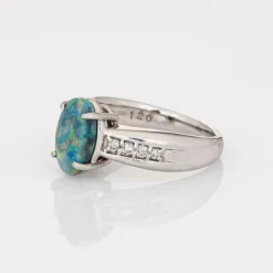 Bague platine diamant opale 1,20 ct