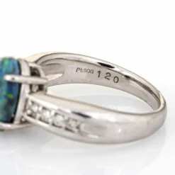 Bague platine diamant opale 1,20 ct