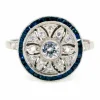 Bague Platine Diamant Saphir