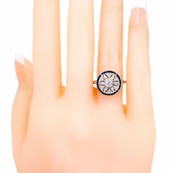 Bague Platine Diamant Saphir