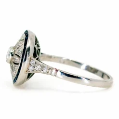 Bague Platine Diamant Saphir
