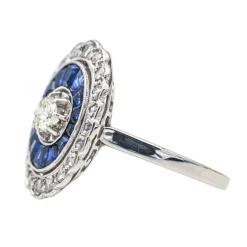 Bague Platine Diamant, Saphir