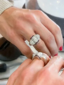 Bague platine, diamants