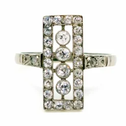 Bague Platine Diamants Art Déco