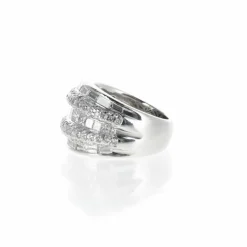 Bague Platine, Diamants Brillants et Baguettes