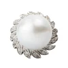 Bague platine, diamants et perles de culture