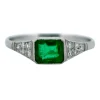 Bague platine Emeraude Diamant et platine