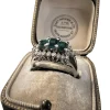 Bague Platine Emeraudes Diamants