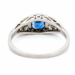 Bague Platine Est-Ouest Diamant Saphir