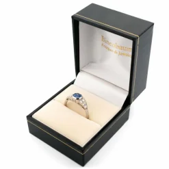 Bague Platine Est-Ouest Diamant Saphir
