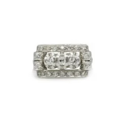 Bague platine et diamants