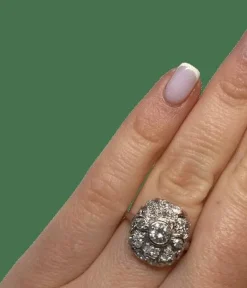 Bague platine et diamants dont env 0,30ct
